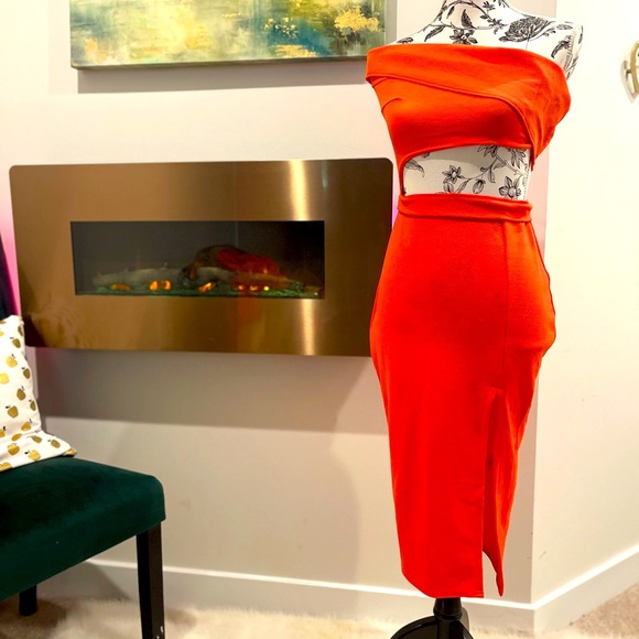 Dresses & Skirts - NWT orange cutout bodycon dress